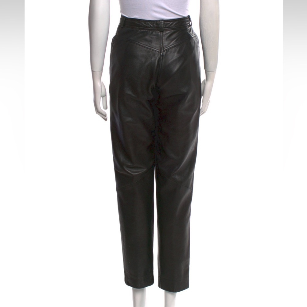 Vakko Straight Leg Leather Pants - Picture 3 of 14